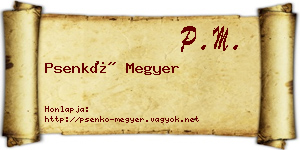 Psenkó Megyer névjegykártya